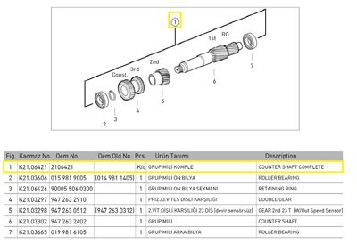 GRUP MİLİ KOMPLE (DEVİR SENSÖRSÜZ) G211-12