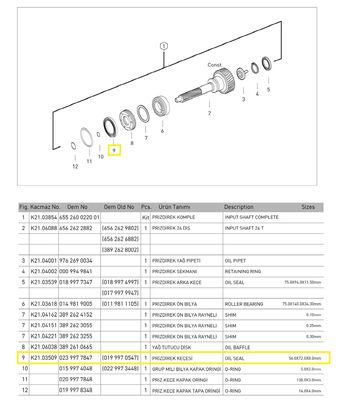 PRİZDİREK ÖN KEÇE (56X72X8MM)